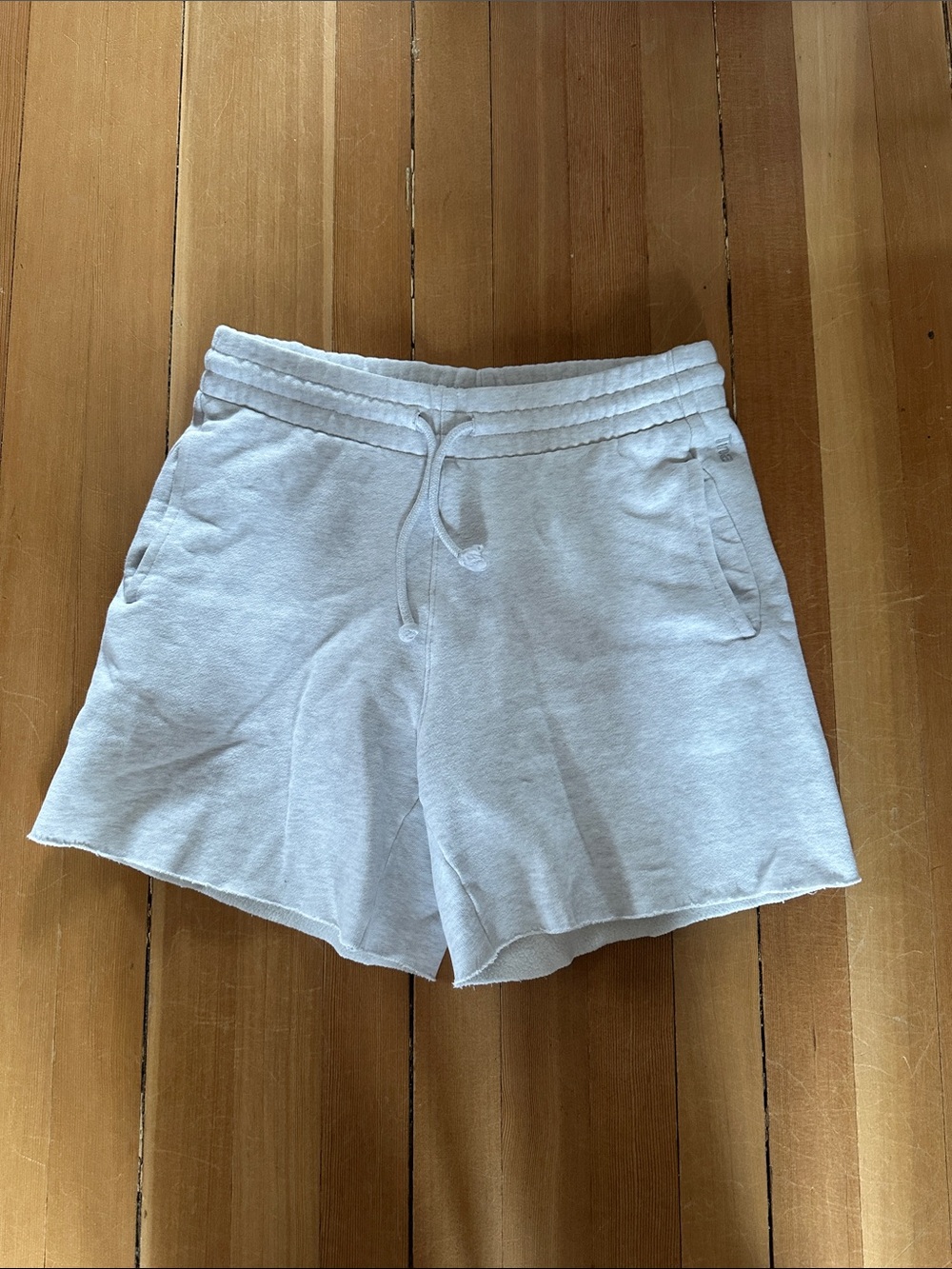 Aritzia Light Cream Drawstring Athletic Shorts